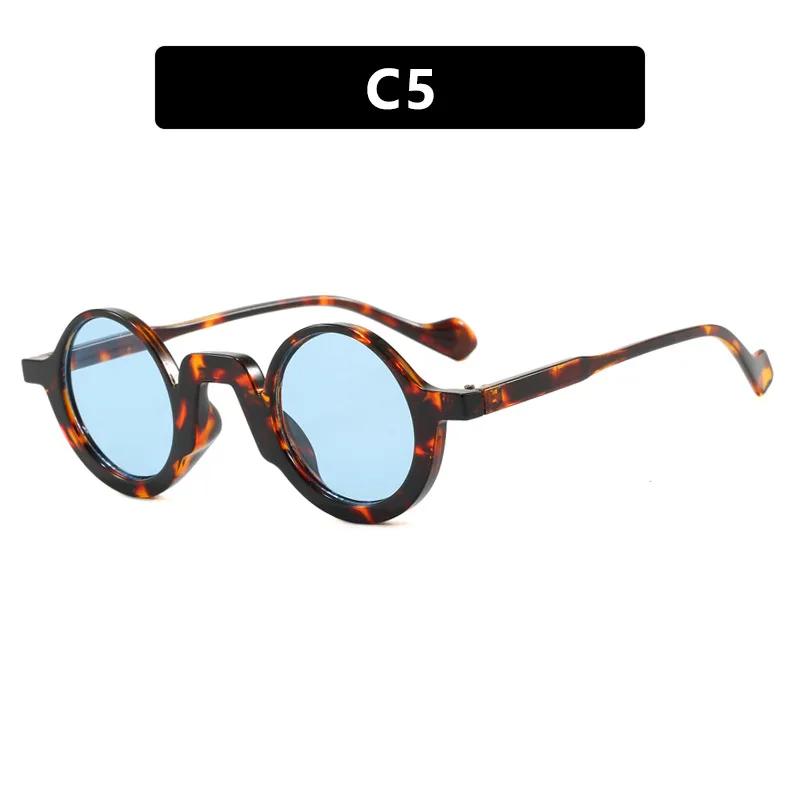 Men Women Round Frame UV400 Sunglasses Retro Fashion Trend Outdoor Eye Protection Neutral Color Glasses