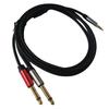 1.5m Audio Line 3.5mm TRS To Dual 6.35mm TS AUX Cable for PC Headphone Mixer Amplifier 3.5 To Double 6.5 Mono Jack Cable