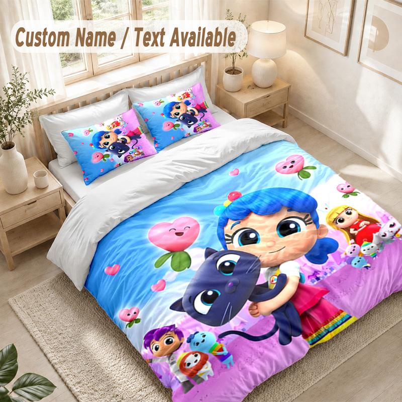 Set Biancheria da Letto True E Il Regno dell'Arcobaleno, 1 Copripiumino & 2 Federe Morbido Confortevole Camera da Letto Tessile per la Casa Decor