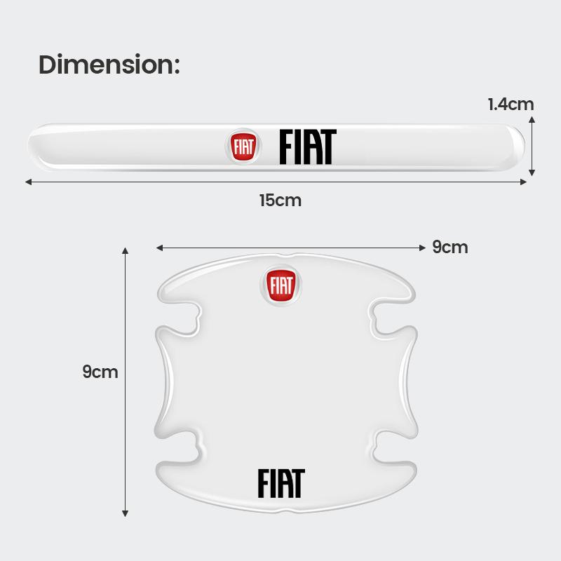4/8 Pièces Film Protecteur Transparent pour Poignée de Voiture Autocollants de Porte de Voiture Pour FIAT Punto Tipo abarth Ducato Grande Panda 500 500L 500X