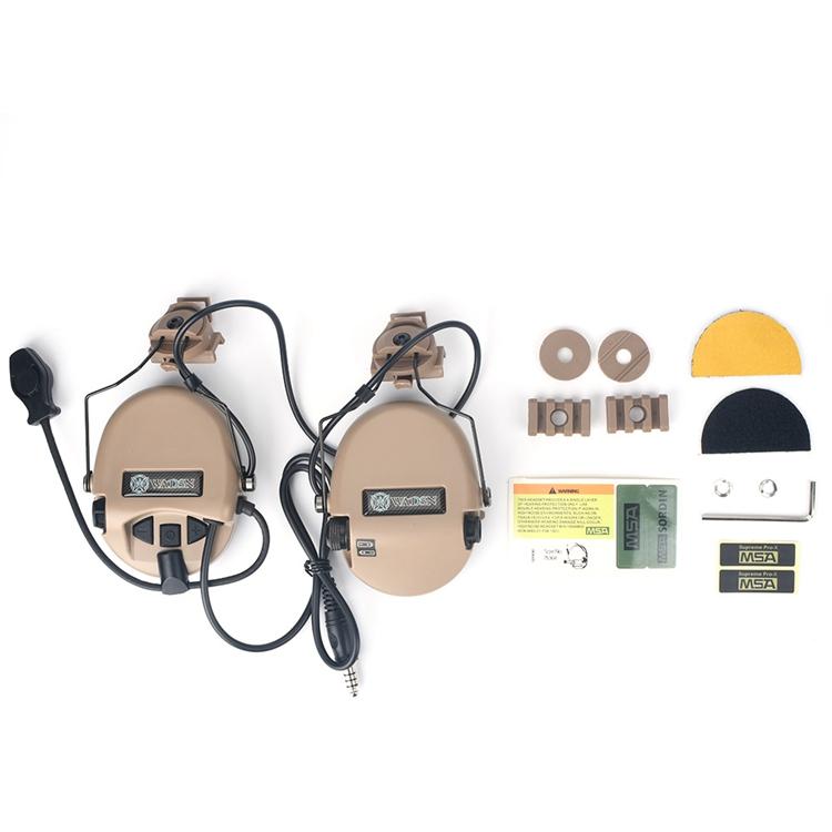 Auriculares de Comunicación Tácticos WADSN con Cancelación Activa de Ruido con Soportes para Casco PTT Supraurales WZ189 Especializado ABS Juego al Aire Libre