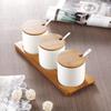 LISM Bamboo Lid Seasoning Jars (Set of 3)