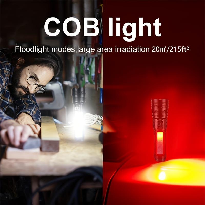 1Pc Adjustable Flashlight, Long Battery Life, Suitable for Camping, Running, Hiking, Fishing, Mountaineering, Etc.