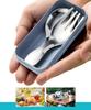 2Pcs Tableware Set Spoon Fork Stainless Steel Mini Portable with Box Outdoor Camping Cutlery Lunch Hiking Camp Cooking Supplies