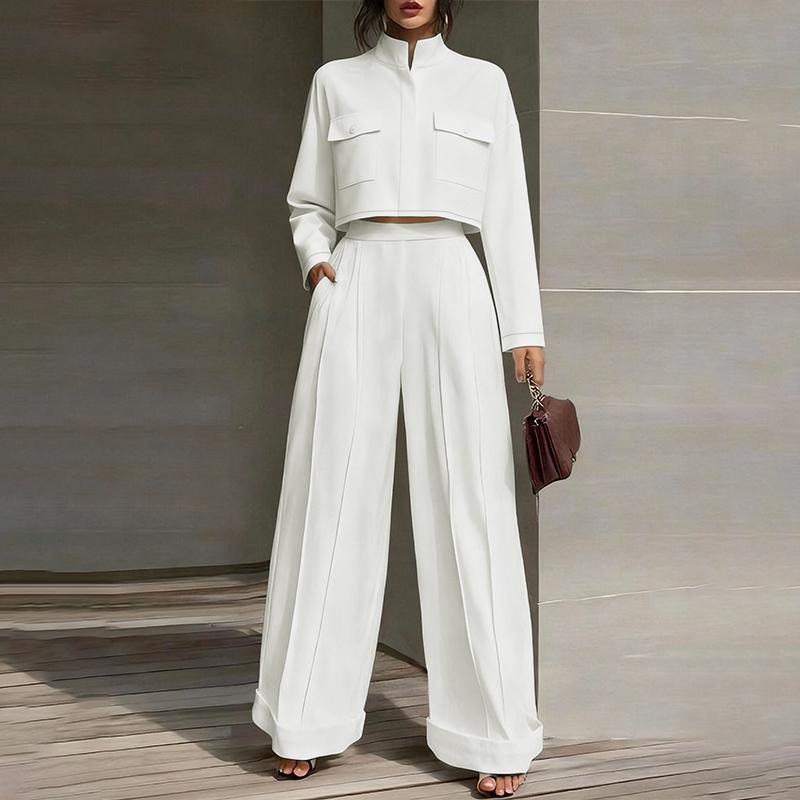 ZANZEA Lässiges zweiteiliges Anzug-Set für Damen mit langärmeliger Bluse und Hose