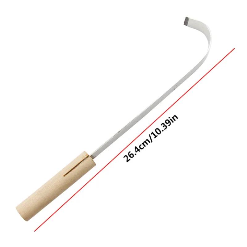 Edelstahl Keramik Trimmwerkzeug Gebogen Skip Messer Scharfe Klinge DIY Holzgriff Textur Grob Schnitzen Keramik Ton Werkzeuge