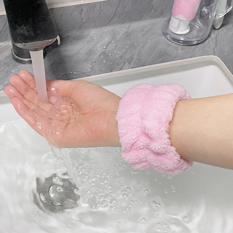 2pcs Face Washing Wristbands Spa Wash Band Microfiber Wrist Towels Wash Strap for Washing Face Makeup Skin Care Yoga Sport