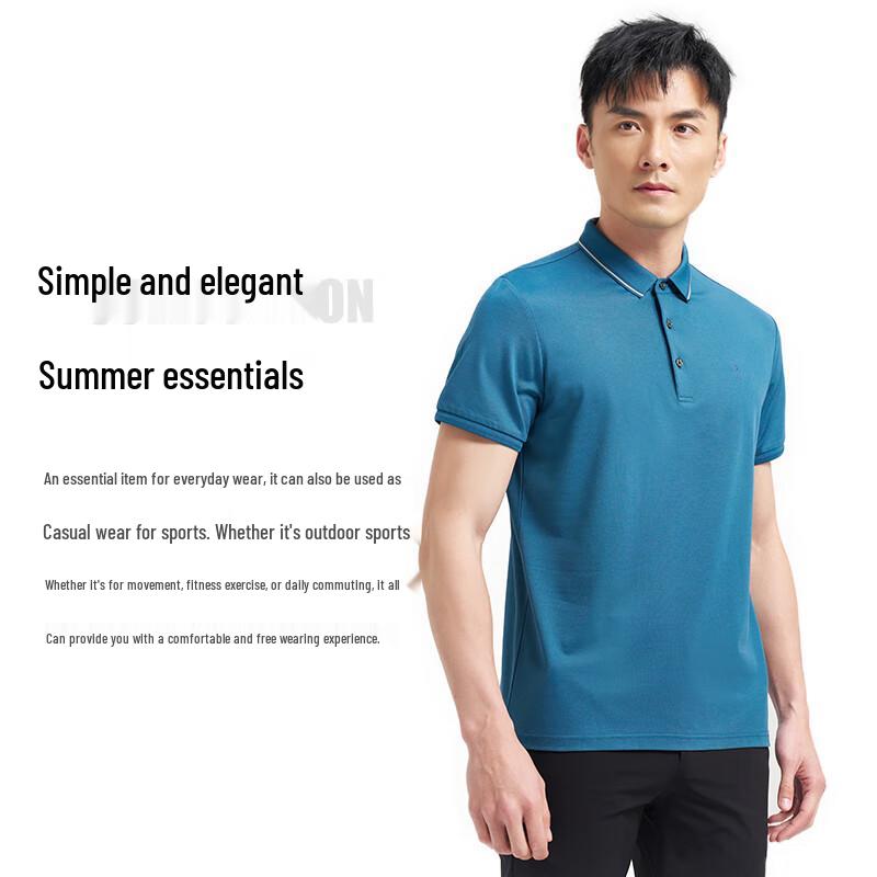 TRIES Men s Jacquard Contrast Collar Embroidered Short-Sleeve Shirt 52