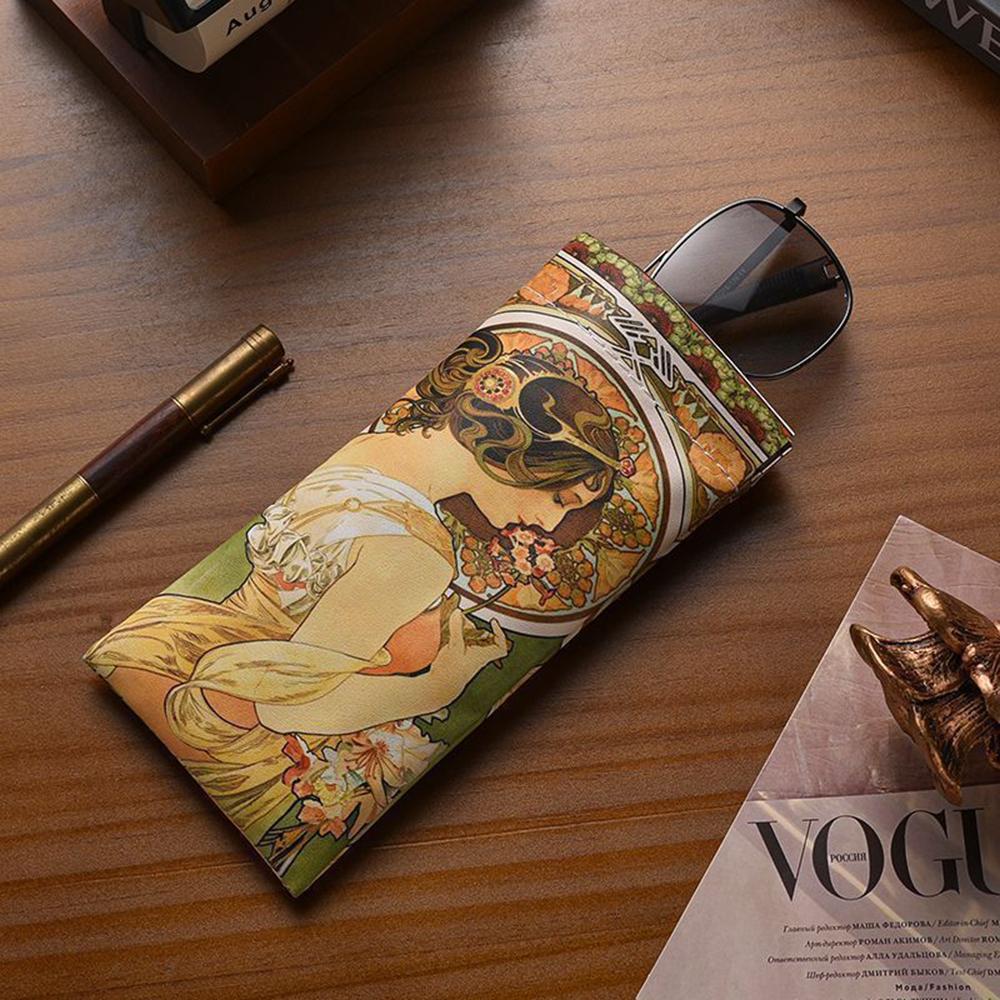 Shades Protective Cover Camellia Goddess Pu Leather Glasses Bag Glasses Storage Bag Waterproof Eyewear Pouch For Unisex Makeup