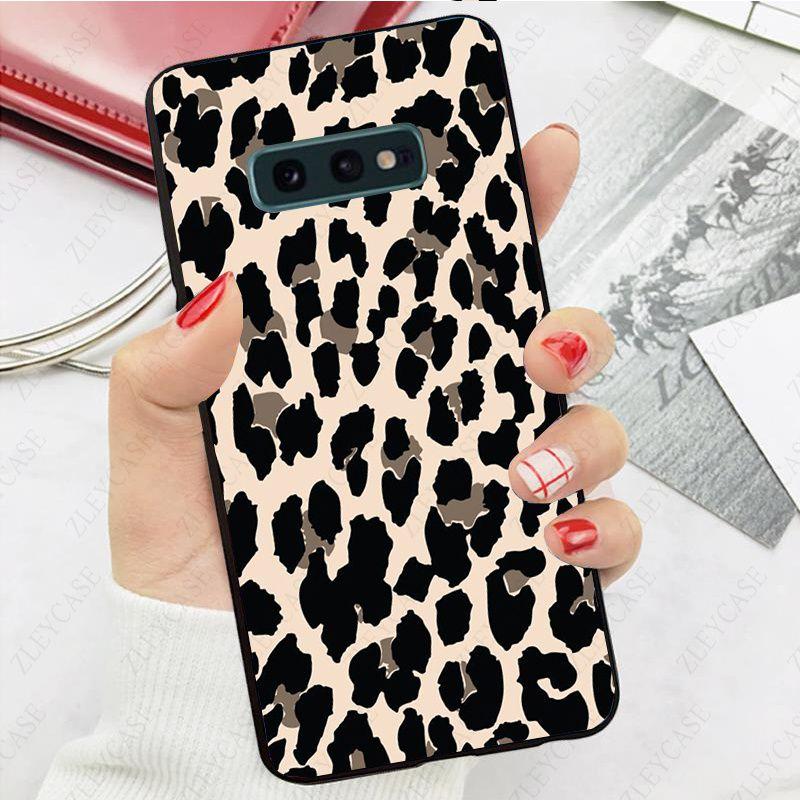 Modedjur leopardtryck telefonfodral för samsung galaxy s10 s20fe s9 s30 s20ultra s21plus note9 note10plus note20 ultra Coque