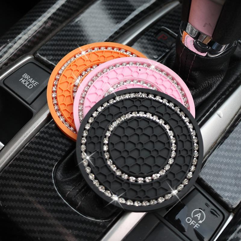 New Fashion Diamond-set Coaster Universal Car Coaster Washable Heat Insulation Anti-scald Water Cup Non-slip Mat Car Interiors