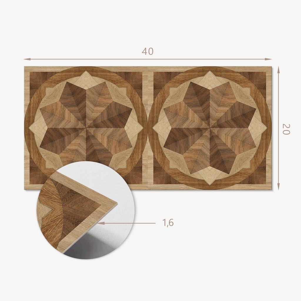 Kafelki Dekoracyjne Z Grafiką Przyklejane Wielowarstwowy Wzór Geometryczny 10X40X20 Cm