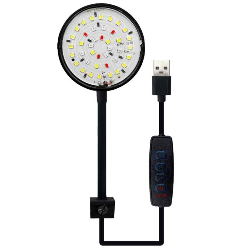 Aquariums LED Light 7/5W Lighting Aquariums LED Clip Light Adjustable Pipe (Black,5W) чёрный