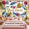 Fish Ocean (158) Theme Wall Tapestry Customized With Name Text Personalized Hanging Tapestry For Bedroom Living Room Decor