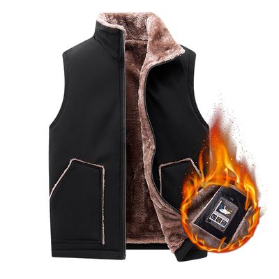 Übergröße Herbst Winter Fleecegefütterte Verdickte Weste für Herren, Mittleren Alters und Ältere, Slim Fit Weste, Warme Weste, Jacke für Herren