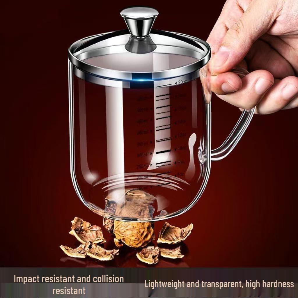 Microwaveable High-Borosilicate Glass Measuring Cup for Milk, Soy Milk, Water, and Breakfast Use