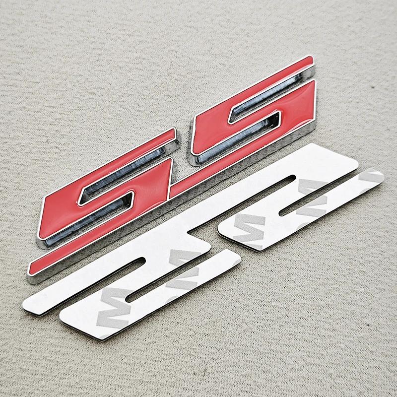3D Metal Car Styling Red Black Logo SS Sticker Emblem Rear Trunk Badge For Chevrolet Camaro Chevelle Impala Malibu Accessories