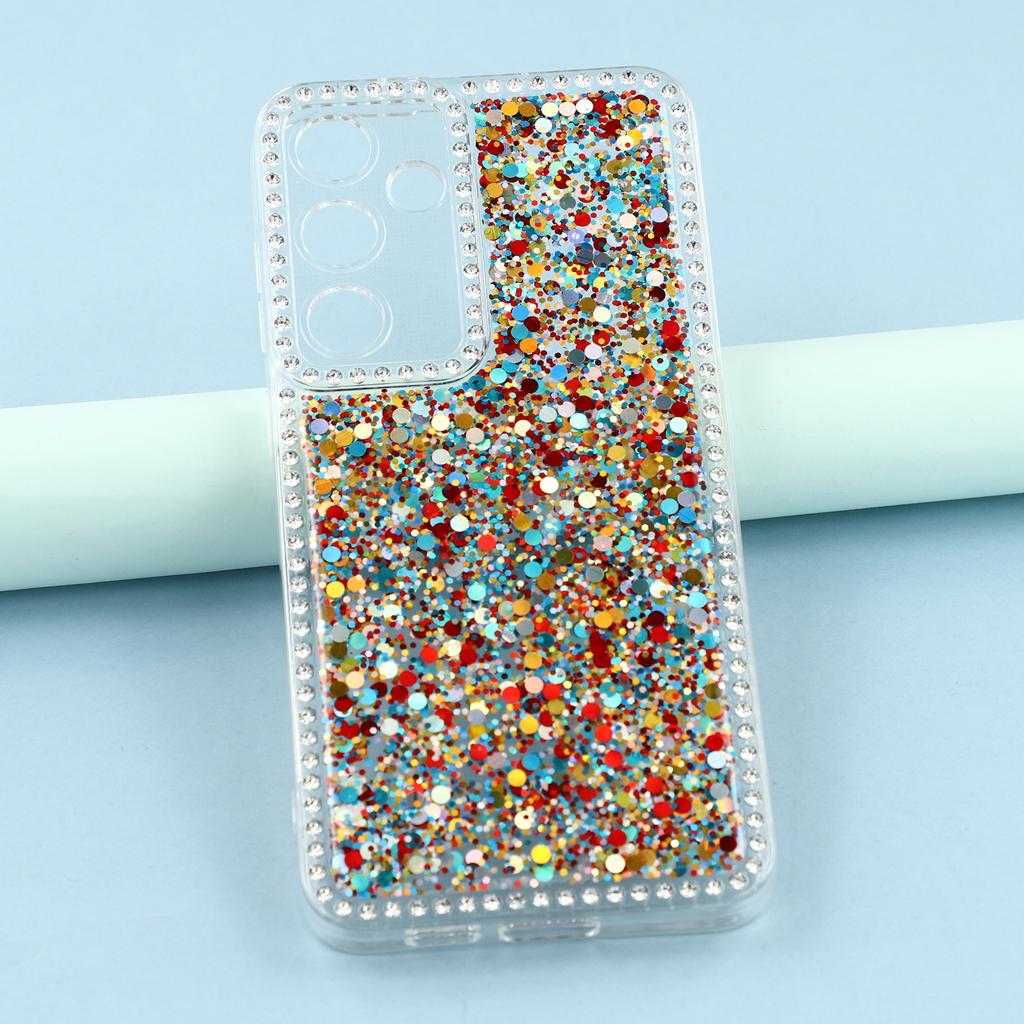 For Samsung Galaxy S24 Case Rhinestone Edge Glitter Epoxy TPU Phone Cover
