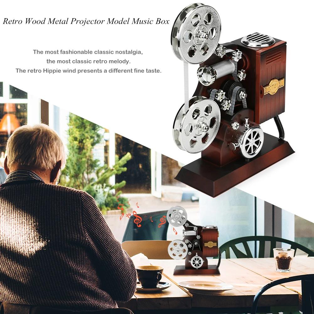 Movie Projector Mechanical Music Box Birthday Presents Antique Musical Box Holiday Supplies Retro for Girlfriend Valentine Gifts