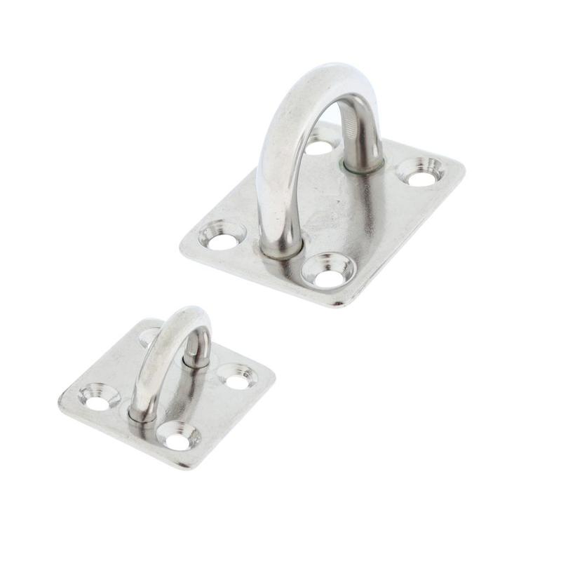 Stainless Steel Pad Eye Plate Square Hook Bracket for Boat Marine Equipment Sailing Shade Sail Yacht Accessories