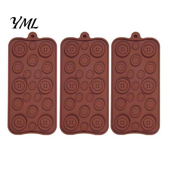 Sewing Themed Cake Decor 19-Hole Silicone Button Molds, Three Sizes DIY Decorating Tray, Kitchen Baking Accessories Flexible Easy Release Gadgets for