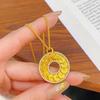 Gold Koi Ruyi Rhinestone Pendant Necklace - Unisex Retro Sweater Chain