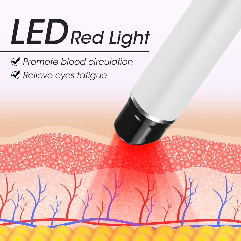 Electric Eye Massage Pen EMS Heated Vibration Eye Massager Red Light Therapy Remove Dark Circles Puffiness Eye Beauty Wand