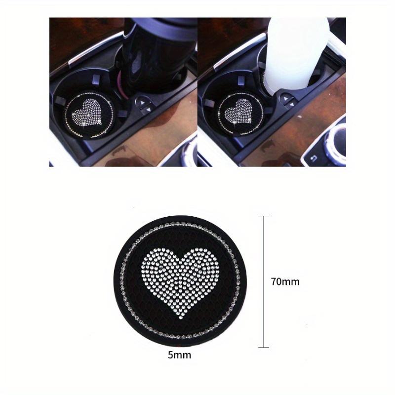 Rhinestone Heart Decor Car Coaster