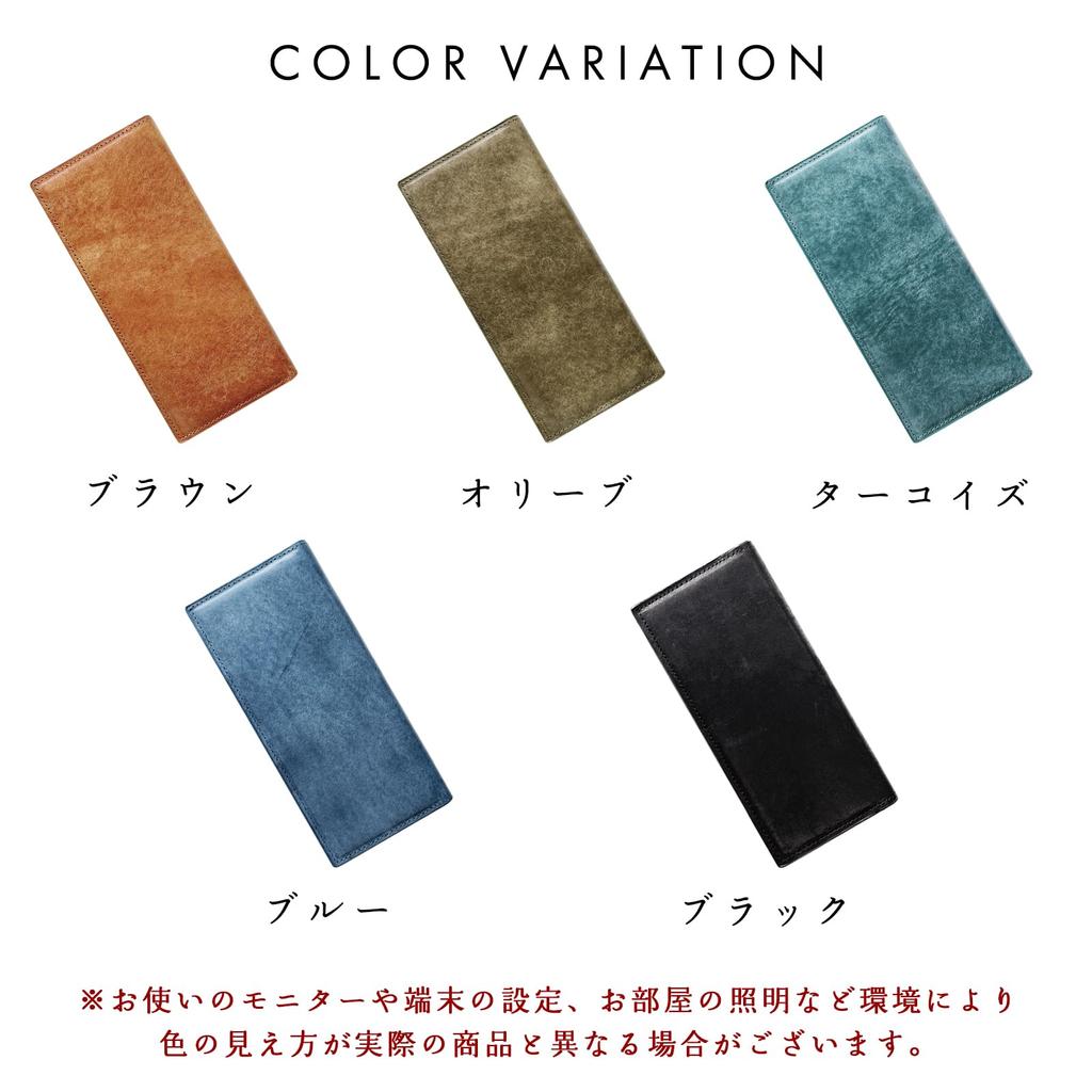 Trendy Yamagishi Leather Bifold Genuine Long Card Coin for Men and Women Wallet, Leather, Wallet, Slots, Purse, Billfold, WL-D2-02, Olive,