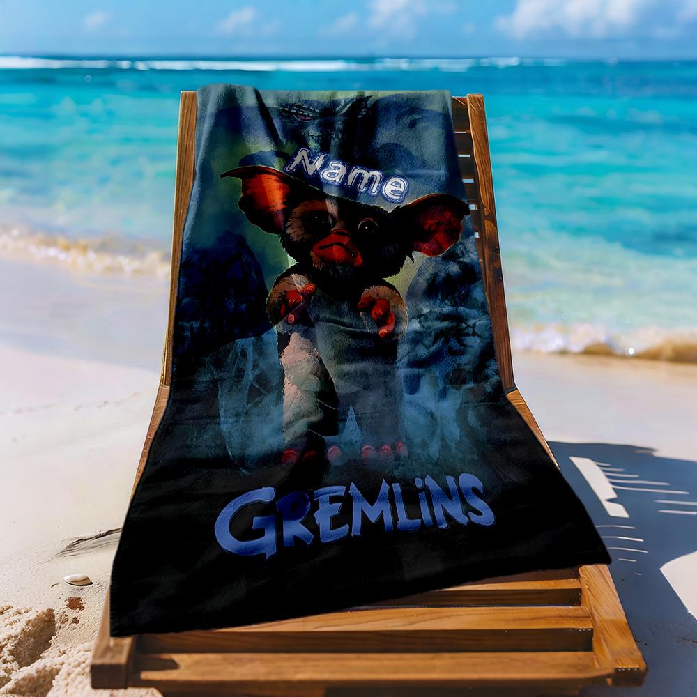 Gremlin Night Adventure Customize Your Name Beach Towel Soft Durable Quick-Dry