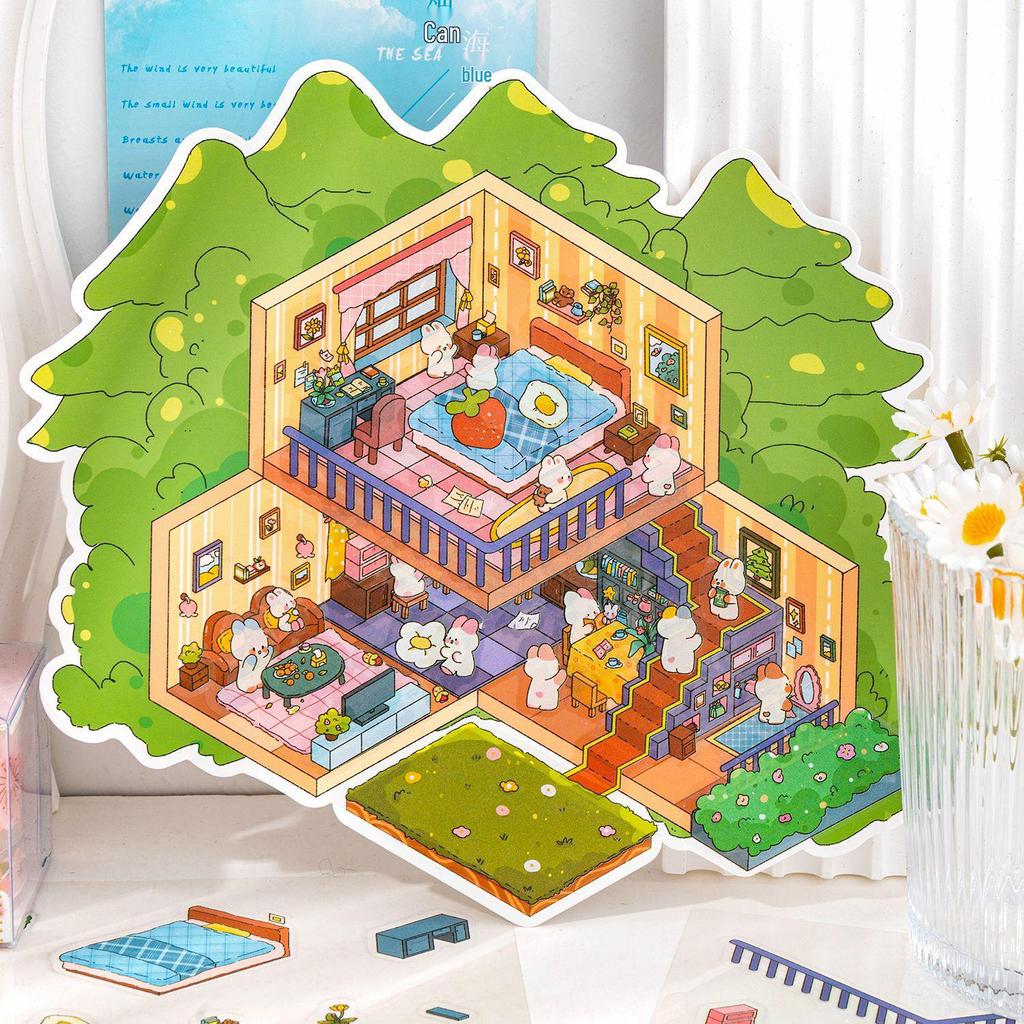 3D Stereoscopic Miniature Scene Stickers - DIY Dollhouse & Toy Collection for Children