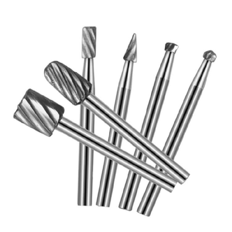 6Pieces Carbides Rotary Burr Set Die Grinder Bit 3mm Shank Grinder Drill Rotary