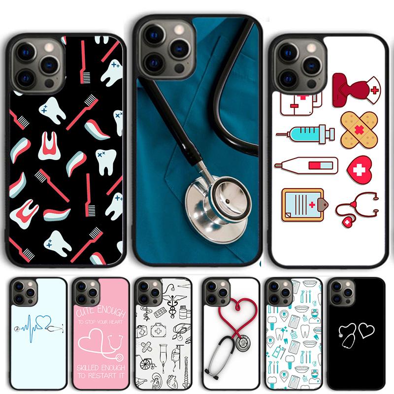 Cute Cartoon Medicine Nurse Doctor Phone Case Cover For iPhone 17 Air 15 16 Pro Max 14 13 12 11 Pro Max Plus
