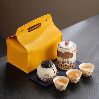 Retro Kung Fu Tee-Set Reise-Tee-Set Tragbare Outdoor Express-Tasse Firmenwelle Teekanne