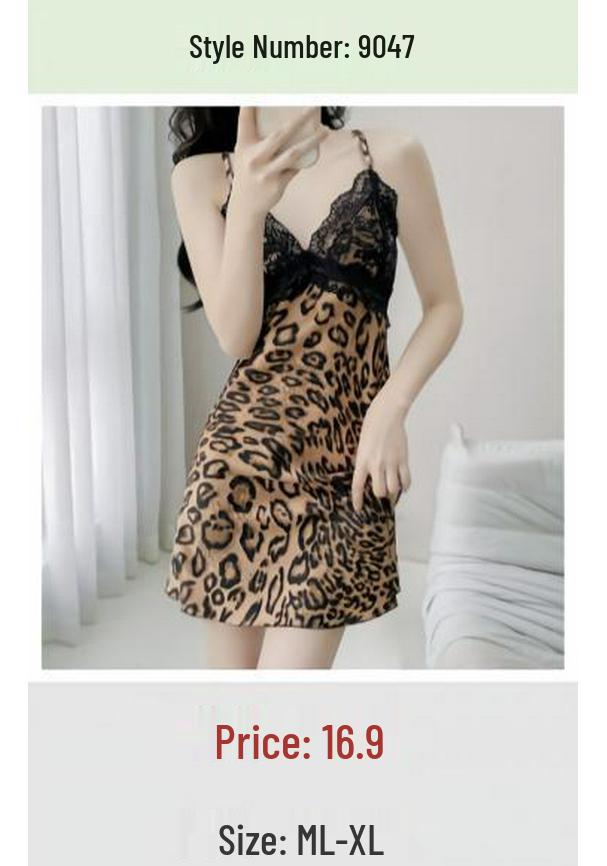 Women's Ice Silk Nightgown Set: Built-in Bra, Camisole, and Skirt - No Returns/Exchanges