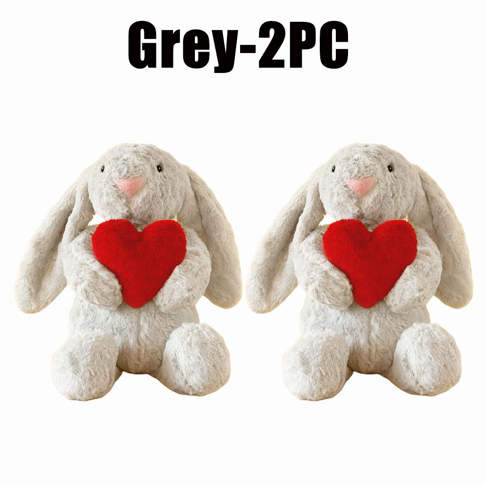 20/30CM Bunny Stuffed Animals Holds Red Heart Cute Rabbit Plushies Soft Plush Toys Romantic Sweet Gifts for Girlfriends Kids
