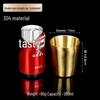 Korean Industrial Style 304 Stainless Steel Double-Walled Gold Beer Mug and Tea Cup