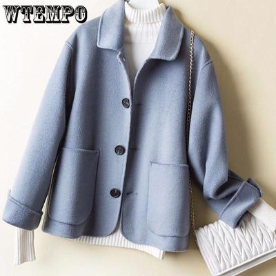 Langarm Wärme Windjacke Große Größe Wollmantel Herbst und Winter Große Größe Frau Kleidung