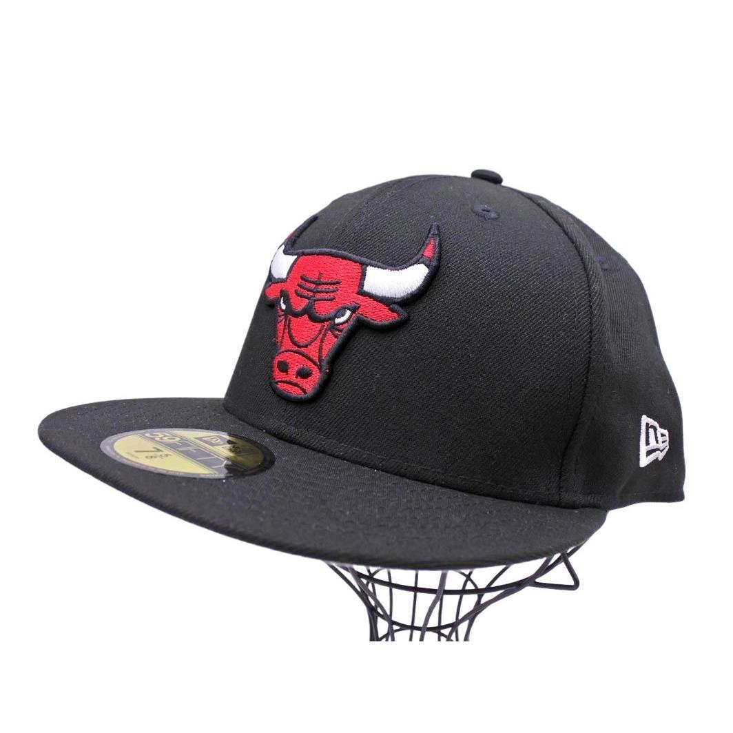 Used New Era New Era 59FIFTY NBA Chicago Bulls Embroidery Straight Baseball Cap size60.6/Black  Men s