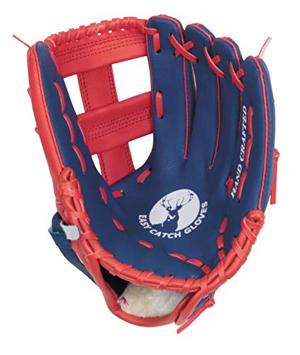 Captain Stag CS Junior Baseball Glove (UX-2590) for Kids, Right-Handed Throw, All-Around Use, Navy x Red