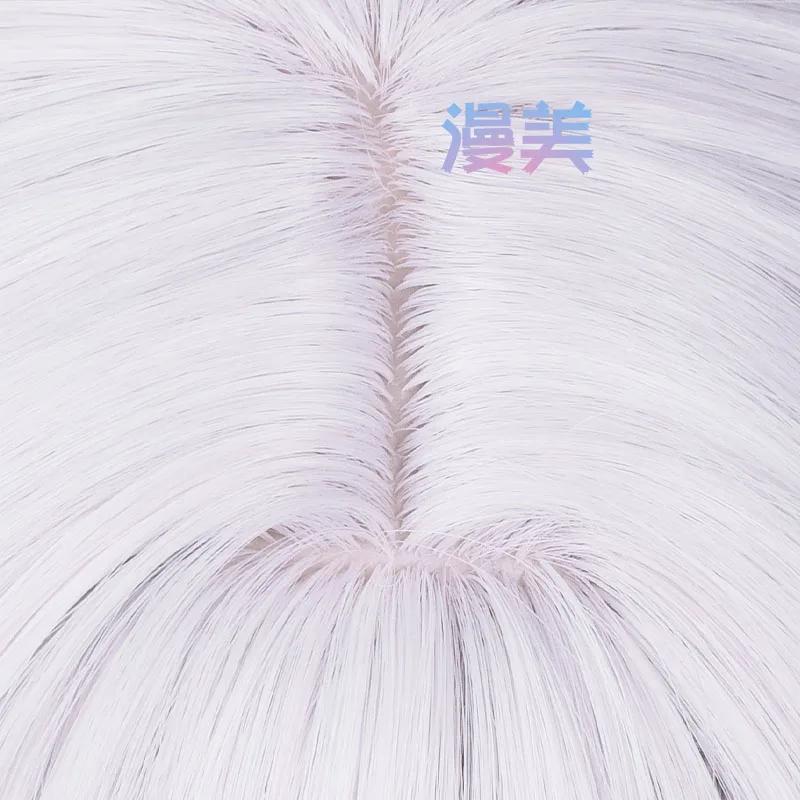 Anime Frieren Cosplay Wig 68cm Silver White Two Ponytails Heat Resistant Synthetic Hair + Wig Cap