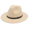 Wind Top Hat Metal Ring Rivet Belt Accessories Felt Hat Light Top Fedora Monochrome Hat