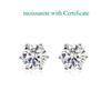 Smyoue 0.1-3CT Certified Moissanite Stud Earring for Women Classic Sparkling Lab Diamond  Silver 925 Jewelry 6-Claws