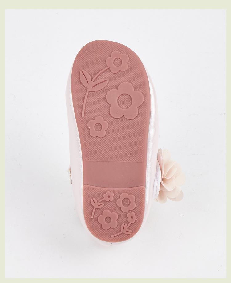 2026 Spring Little Girls' Lace Princess Shoes - Soft Sole, Round Toe Leather Flats