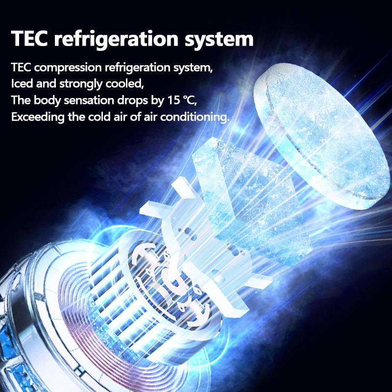 Folding Cooling Fan Colder Wind Semiconductor Refrigeration Handheld Fan 4000mAh USB Rechargeable Cooling Fan Air Cooler Outdoor