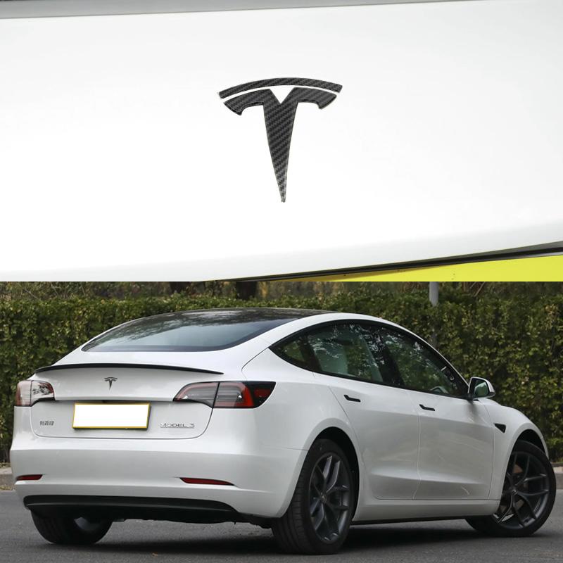For Tesla Model 3 Model Y Car Logo Badge Car Front Grille Rear Trunk Emblem Head Front Rear Boot Tailgate Sticker Auto Accessory