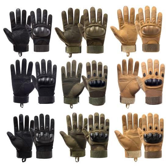 1 Pair Outdoor Gloves Touchscreen Compatible Full Finger Gloves with Soft Knuckle Protection