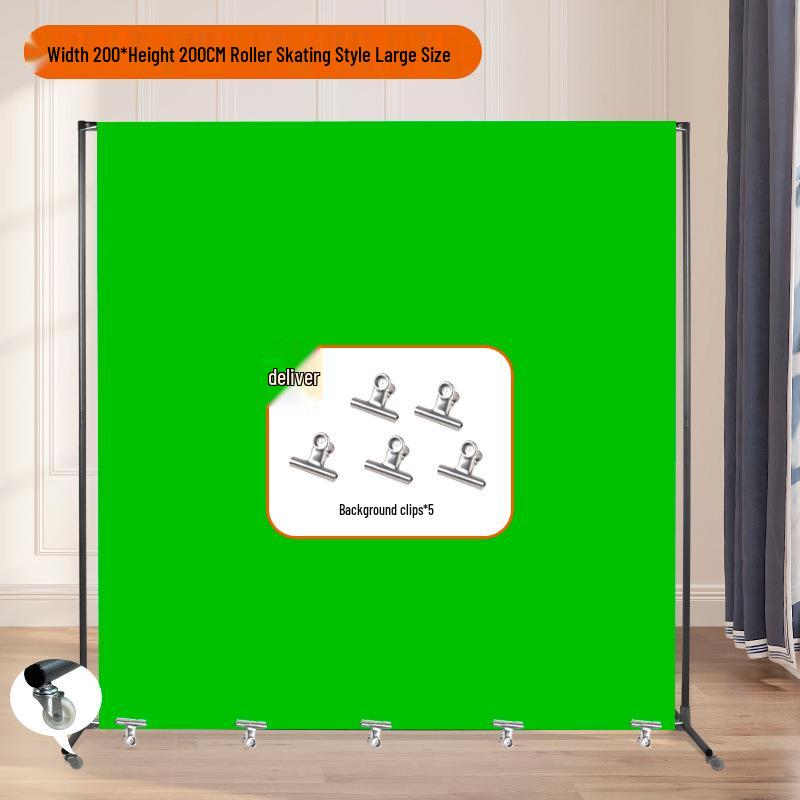 Portable Pull-Down Green Screen: Thick, Liftable, Telescopic Background for Keying and Live Streaming