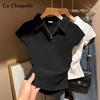 La Chapelle 2025 Women's Polo Pleated Short Sleeve T-Shirt