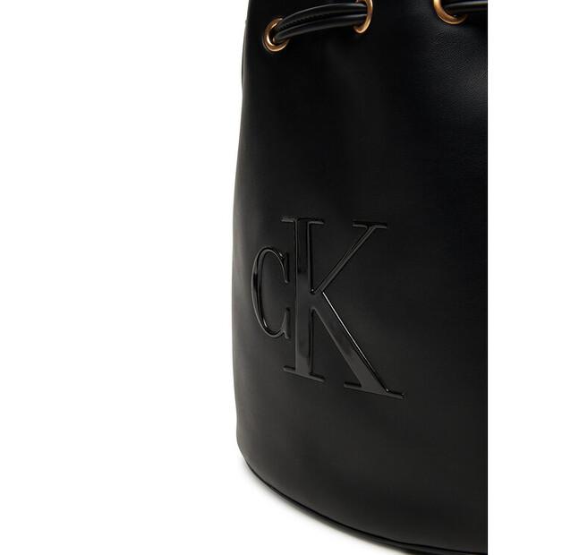 Handbag Calvin Klein Bold Ck Large Bucket Bag LV04F3232G Black
